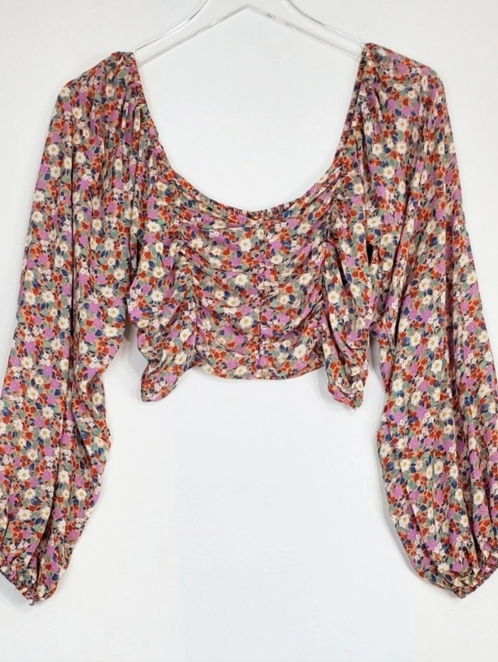 Billabong The Salty Blonde Ditsy Floral Peasant Blouse Indie Boho Chic